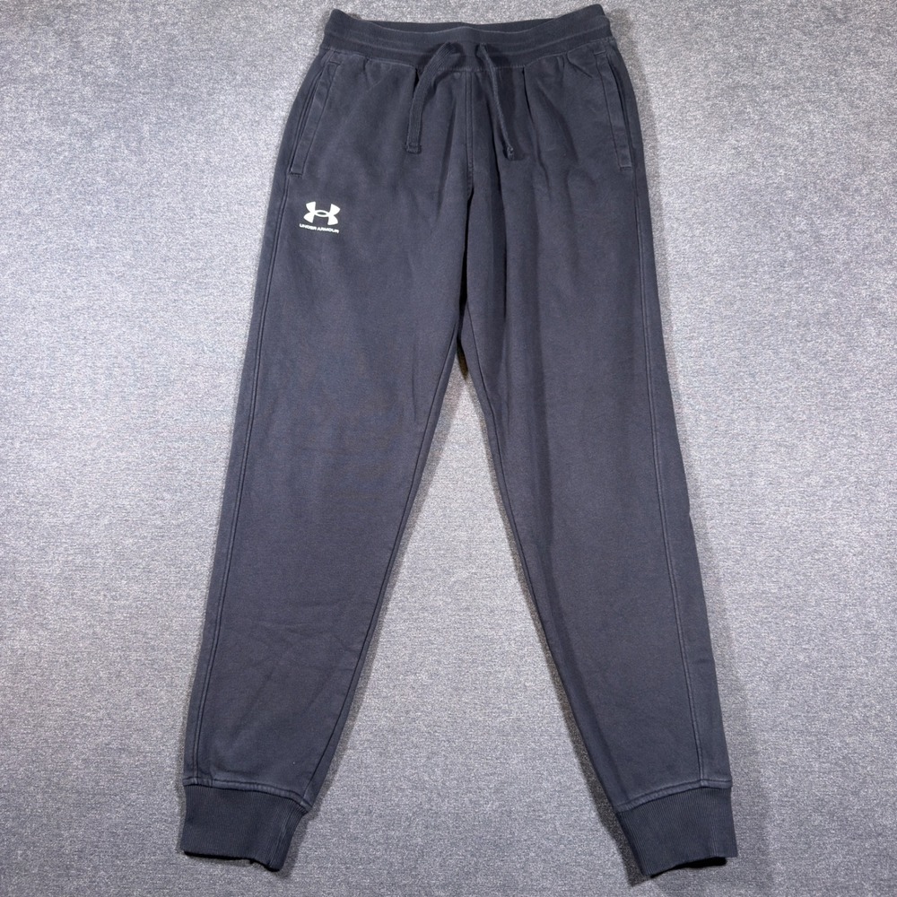Under Armour Joggers Mens Medium Black Rival Fleece Sweatpants Athletic Casual